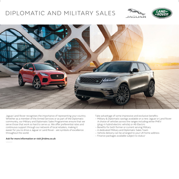 Testimonial quote from Head of UK Military & Diplomatic Sales, Jaguar Land Rover, praising Claritas strategic guidance